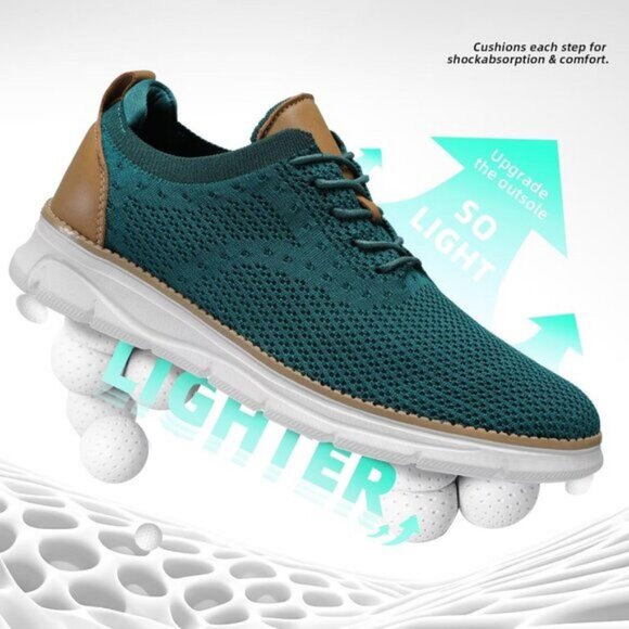 ⚡Men's Z53 Turquoise Mesh Casual Walking Business Oxfords Lightweight Sneakers - Picture 6 of 7